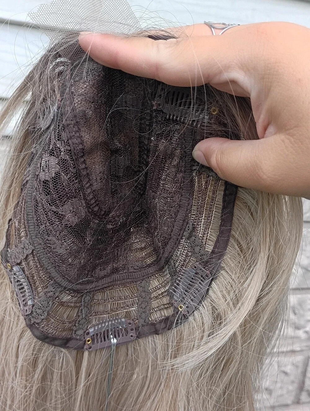 Brunette To Blonde Lace Front Wig Topper Hair Extension